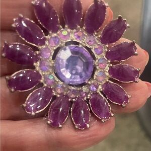 Vibrant Purple Gemstone Brooch